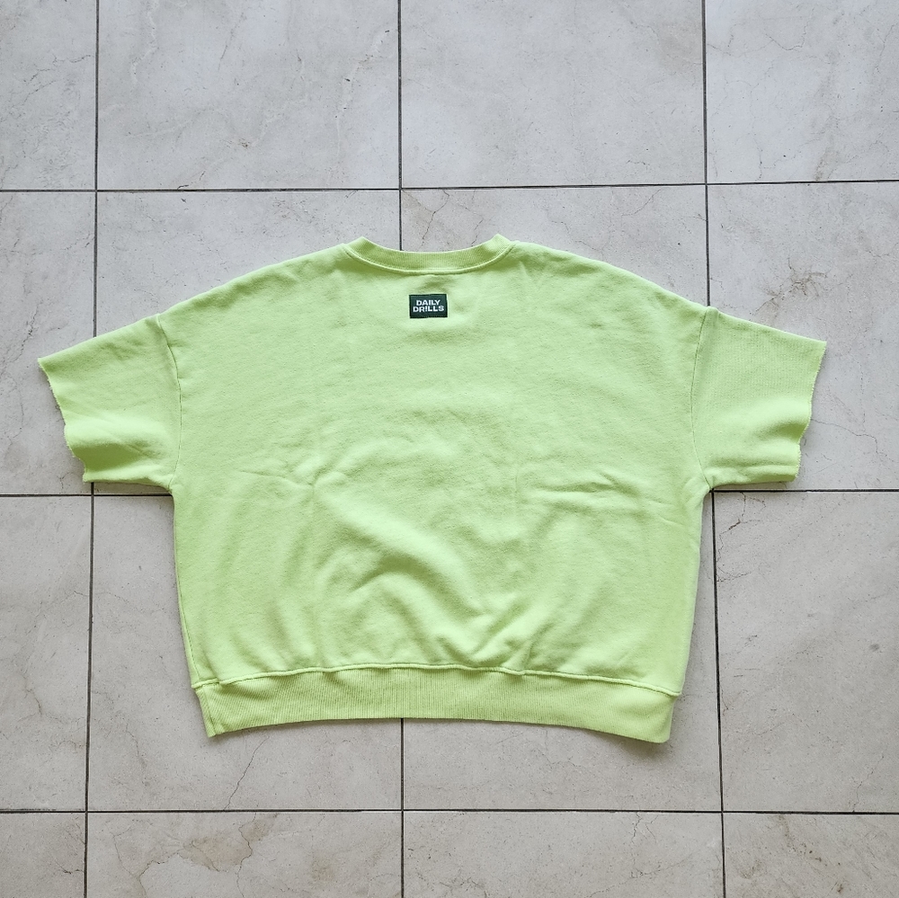 Daily Drills Cropped Sleeve Crew, Citron